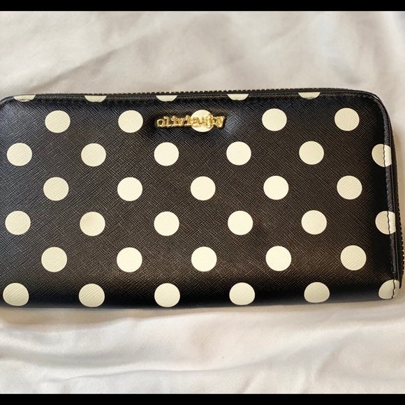 Olivia+joy Black and White Polka Dot Wallet - Picture 2 of 7